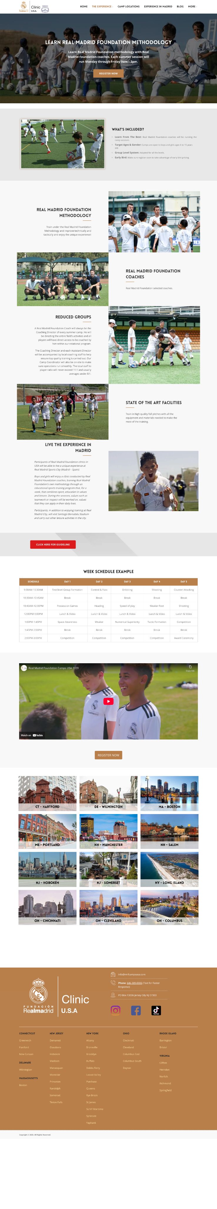 Landing page before